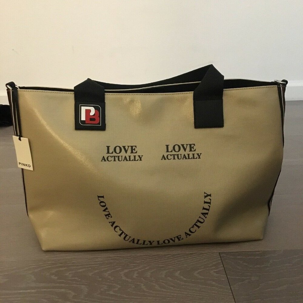 Pinko White Love Actually Shopping Bag